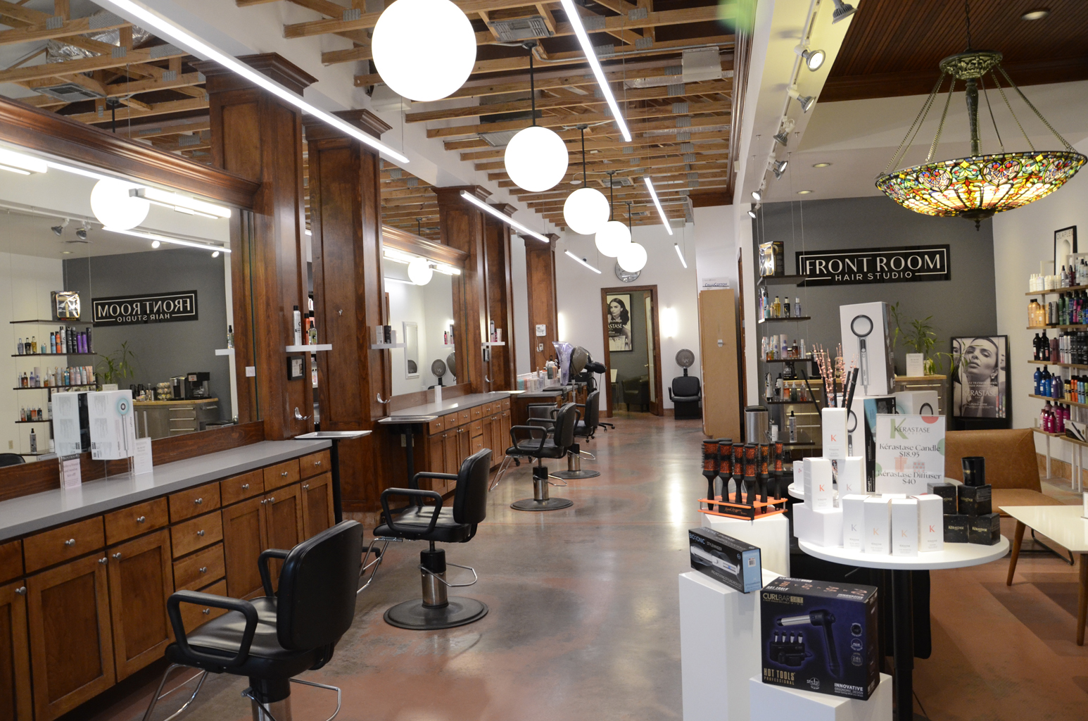 Front Room Hair Studio salon interior in Houston Heights