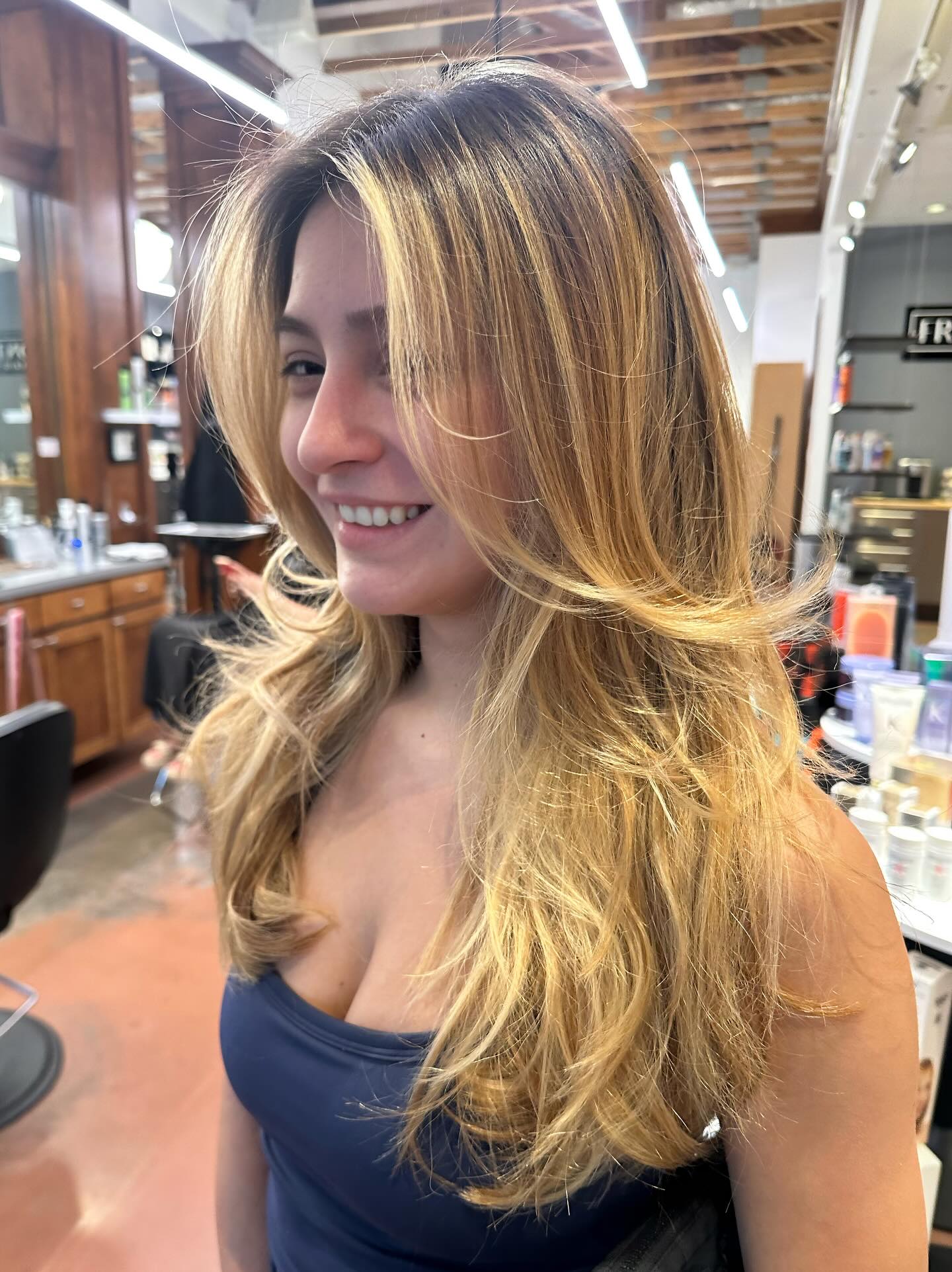 Precision haircut and blowout at Front Room Hair Studio in Houston Heights