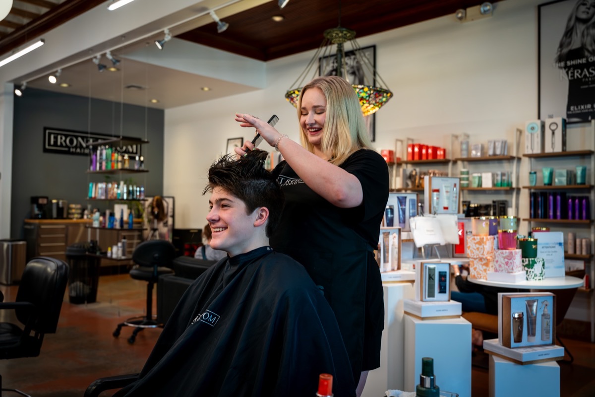 Men’s haircut in Houston Heights at Front Room Hair Studio